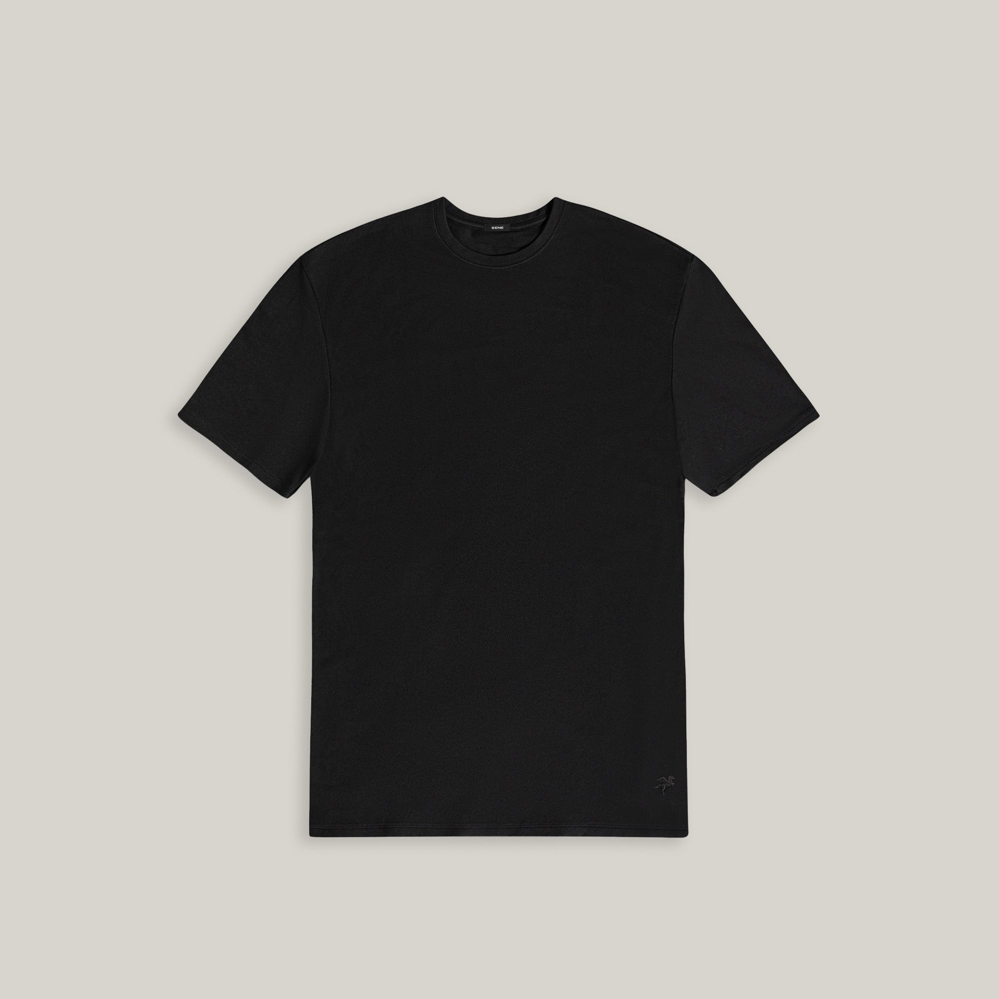 Flat lay of the Cumulus Crew T-shirt in Core Black